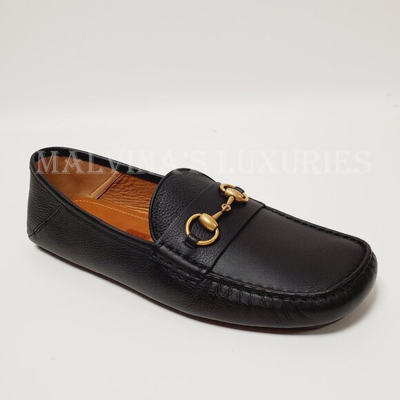 GUCCI SHOES MENS DRIVER HORSEBIT MOCCASINS BLACK LEATHER LOAFERS sz 11G 11.5 - Picture 9 of 16
